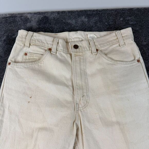 Vtg 90s Levi's 517 Bootcut Orange Tab Men's 33X32 (32X31.5) Cream Made In USA - Picture 2 of 16
